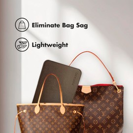 Purse Bling Neverfull PM Base Shaper, Bag Shaper for LV Never full Bags and other LV Totes, Vegan Leather (Red, PM)