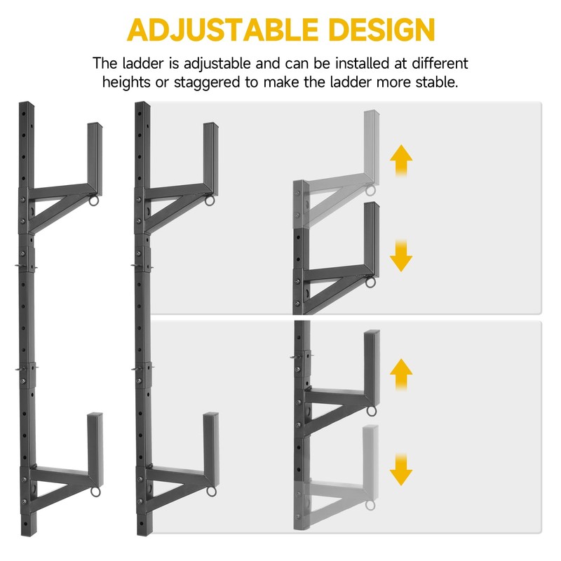 HUGEBO Adjustable Trailer Ladder Rack, Heavy Duty Side Mount with