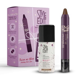 Style Edit Travel Essentials Hair Duo Root Touch Up Spray and Root Cover-Up Stick | Instant Gray Root Concealer for Grays and Roots Coverage | Light Brown