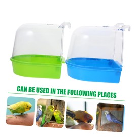 CORHAD 2Pcs Parrot Bath Tub Creative Bird Cleaning Tool for Small Birds Moisturizing Dust Removal Durable Design Random Color Pet Shower Pot Random Color