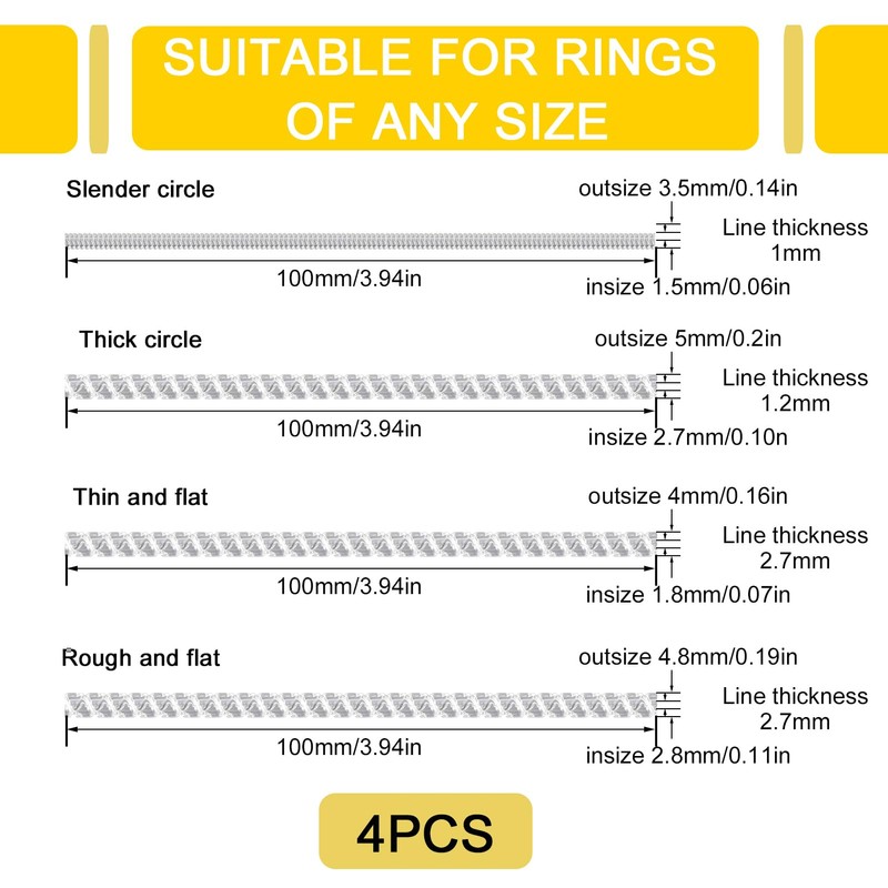 12 PCS Unsichtbarer Ringgrößenversteller, Silikon Ring Verkleinerung für lose Ringe,