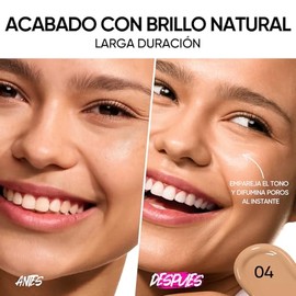 SKINTIFIC Base de Maquillaje Cushion de Alta Cobertura y Acabado Glow - Maquillaje Long-Lasting Hidratante con Péptidos y Ácido Hialurónico - Efecto  