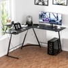 MoNiBloom L Shaped Gaming Desk Computer Corner Table with Metal