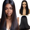 SOOFFSOR Straight Lace Front Wigs Human Hair 16 Inch Lace
