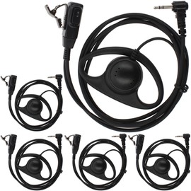 Tenq 5pack D Shape Earpiece Headset PTT for Motorola Talkabout Cobra Two Way Radio Walkie Talkie 1pin