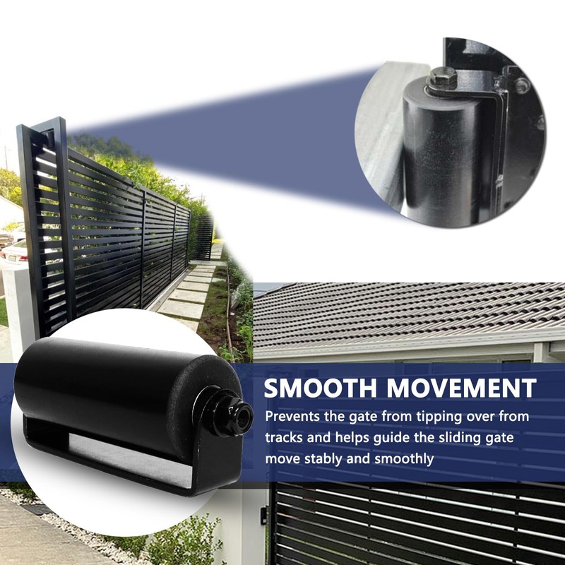 2Pack Slide Gate Guide Roller with C Post Welded Bracket,