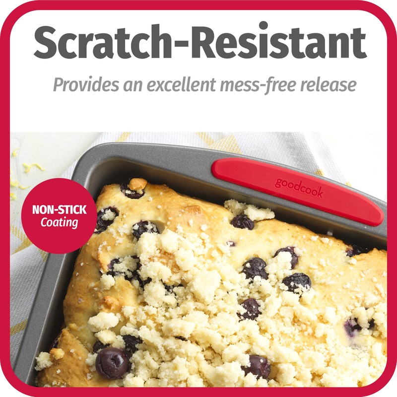 GoodCook MegaGrip Baking Pan with Silicone Grip Handles Square Non-Stick