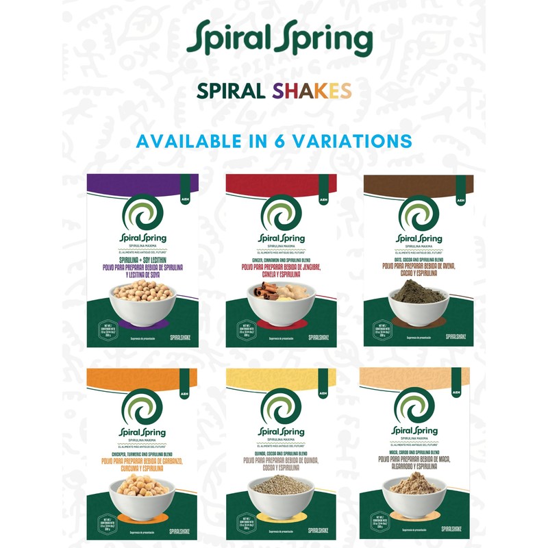Spiral Spring Espirulina Orgánica + Quinoa y Cocoa 100% Natural,