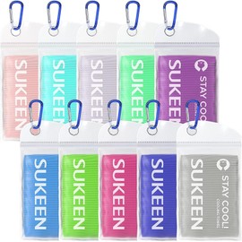 Sukeen 10 Pack Cooling Towels (40''x12'') for Sweat,Quick-Drying Neck Wraps,Chilly SportsTowel Yoga,Running,Workout, Pink/Lavender/Mint Green/Macaron Blue/Black/Dark Blue/Grey/Sky Blue/Green/Rose Red
