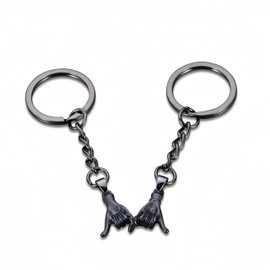 COMFOPET Couples Matching Keychains Pinky Promise Gifts for Boyfriend Girlfriend Wife Husband Anniversary Valentine's Day Birthday (Black+Black)
