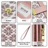 Gosect Women Floral Leather Wallet Large Capacity RFID Blocking Designer