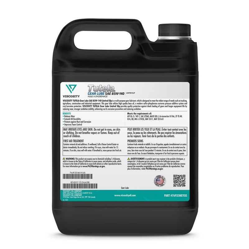 VISCOSITY TUTELA Gear Lube SAE 85W-140 - Compatible With Caterpillar,