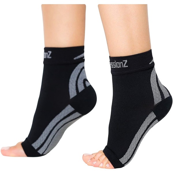CompressionZ Plantar Fasciitis Socks - Compression Ankle Brace for Women - Ankle Support Men - Plantar Fasciitis Brace - Ankle Brace Compression Support Sleeve - Achilles Tendonitis Relief