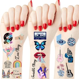20 Notes Singer Star Temporary Tattoos Stickers for Children Fans Concert Merch Birthday Party Decorations Favours Gifts Supplies