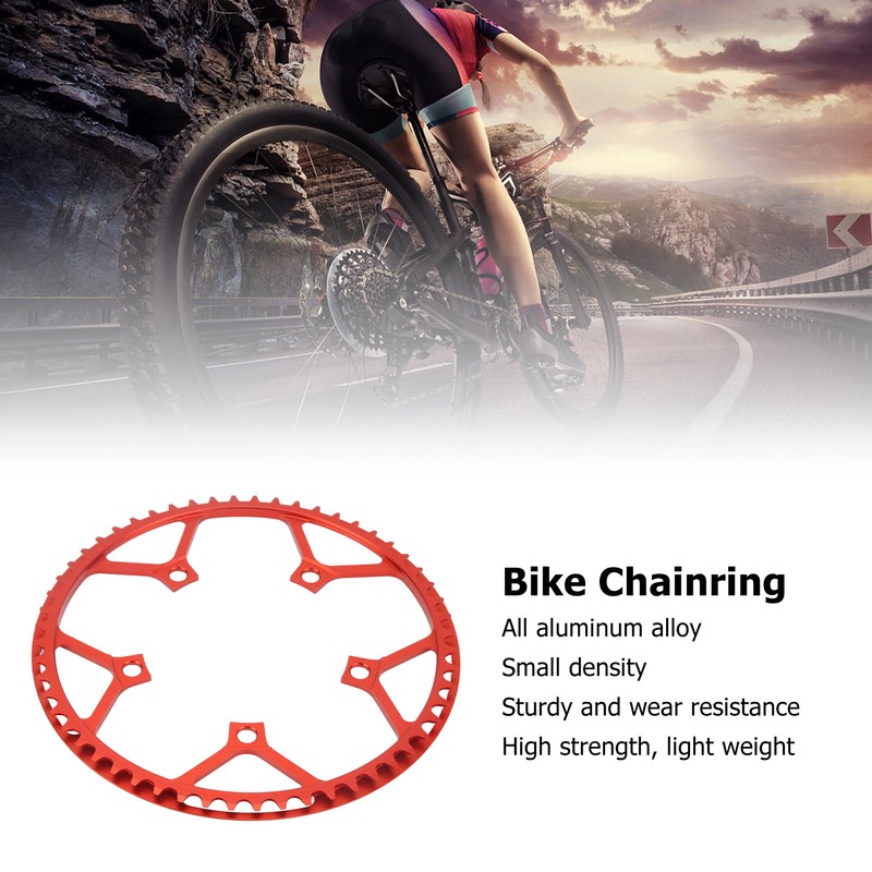 Bike Chainring 56T 130BCD Red Aluminum Alloy Lightweight Folding Bike