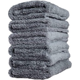 O.C.D AUTOMOTIVE Edgeless Microfiber Towels Car Drying Wash Buffing 6Pack 16"x16" Ultra Plush Detailing Cloth (Gray)