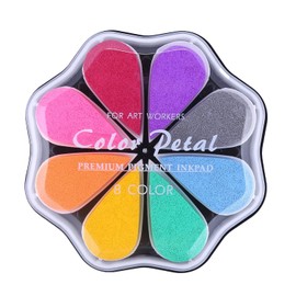 Petal Ink Pads for Rubber Stamps Waterdrop Shaped Stamp Pads with 8 Assorted Colors (Set 1002)