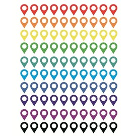 map Location Sticker,100pcs 0.35x0.5inch Colored map Location Sticker
