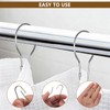 50 Pcs Metal Shower Curtain Hooks, Silver Shower Curtain Rings