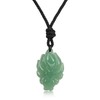COAI Power Stone Nine-tailed Fox Amulet Necklace, green aventurine, green