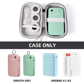 ORGSTA Label Maker Case Compatible S001 Label Maker, for ORGBRO X1 X3 NIIMBOT D11 D110 Label Printer, Hard Carrying Container Storage Holder Organizer for Printer, Tape and Charging Cable (Gray)