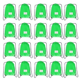Drawstring Backpack Bulk 20 Pcs Draw String Bags DIY Gym Sports Traveling Yoga Cinch Bag Sackpack Drawstring Memo Card (green)
