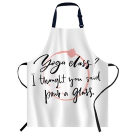 Smooffly Yoga class? I thought you said pour a glass, Fun saying Apron Chefs Apron, Cooking and Baking Apron for Men and Women, Kitchen Aprons, Butchers Apron, BBQ & Catering Bibs