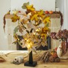 Weysat 2 Pcs 24inch Fall Lighted Maple Tree Artificial LED