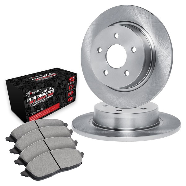 R1 Concepts Rear Brakes and Rotors Kit |Rear Brake Pads|