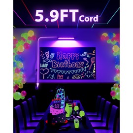 10 Pack LED Black Light Bar, Blacklight Flood Light with Plug & Switch & Power Cord, Each Light Up 24x24ft Area, for Glow Fluorescent Party Bedroom Game Room Body Paint Stage