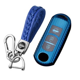 KUNIO Key Cover Fits Mazda 3 5 6 CX-3 CX-5 CX5 CX-7 CX-9 CX8 Speed Miata MX5 2015-2019 Key Case TPU Car Key Case Key Ring 3 Buttons Blue, blue