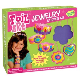 Peaceable Kingdom Sticker Crafts Make My Own Foil Art Sticker Jewelry Kit for Kids