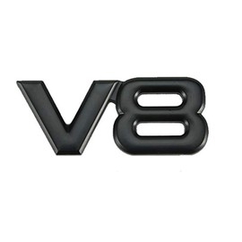 DSYCAR V8 Emblem Car Sticker 3D Metal Adhesive V8 Truck Car Badge Emblem Replacement Accessories (V8-Black)