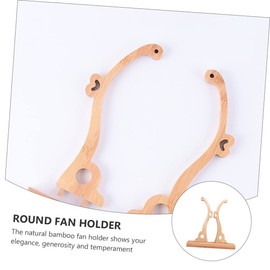 KONTONTY Round Fan Stand Traditional Chinese Style Fan Rack Easy Assembly Antique Holder for DIY Smooth Surface Design for Home Office Decor