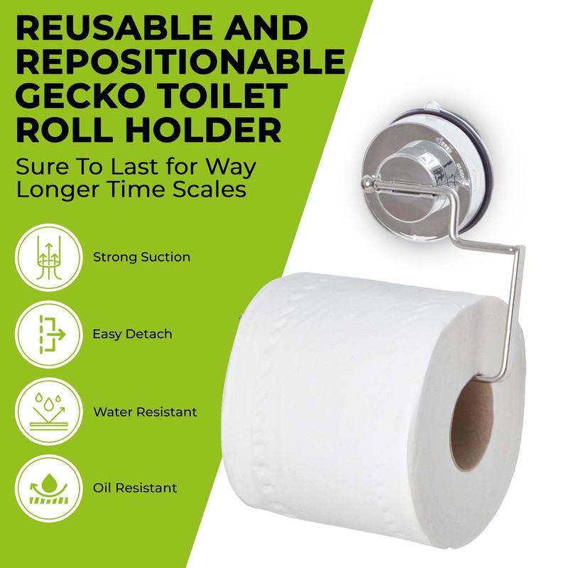Blue Canyon Gecko Toilet Roll Holder, Shower Caddy with Quick