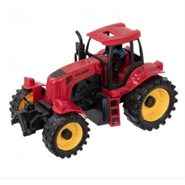 Celino® Country Life Friction Powered Farm Tractor With Opening Bonnet Kids Boys Toy (Red)
