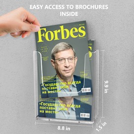 MaxGear Brochure Holder 8.5 x 11 inches Flyer Holder Acrylic Brochure Holders Wall Mount Pamphlet Holder Clear Literature Holder Plastic Brochure Holders Wall Mounted, 3 Packs