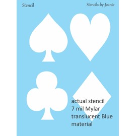 Stencils by Joanie 4" Playing Card Suits Heart Diamond Symbol Wall Art Border Signs DIY Signs