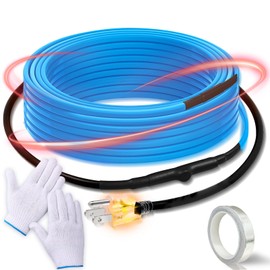 120 V Heat Tape with Thermostat for Pipe Freeze Protection, 6 Feet Heat Trace for Water Pipes, 5 W/Ft, Electric Self-regulating Pipe Heating Tape for Metal And Plastic Pipes SnulyHeet