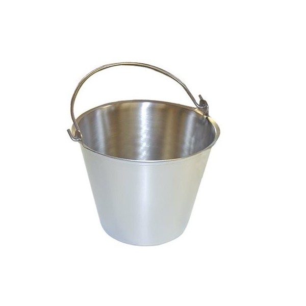Premium Stainless Steel Pail, Vet/Milk Bucket, Made in USA, Completely Seamless & Thick, 9-20 Qt Sizes (16 Qt, Pail)
