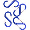 ALPLAKE ® - Pack of 4 Material Carabiners, Double Carabiner,