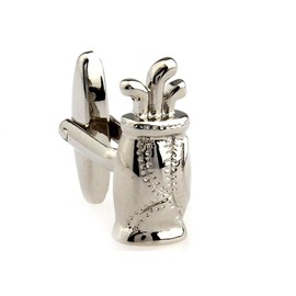 MRCUFF Golf Bag and Clubs Pair Cufflinks in a Presentation Gift Box & Polishing Cloth