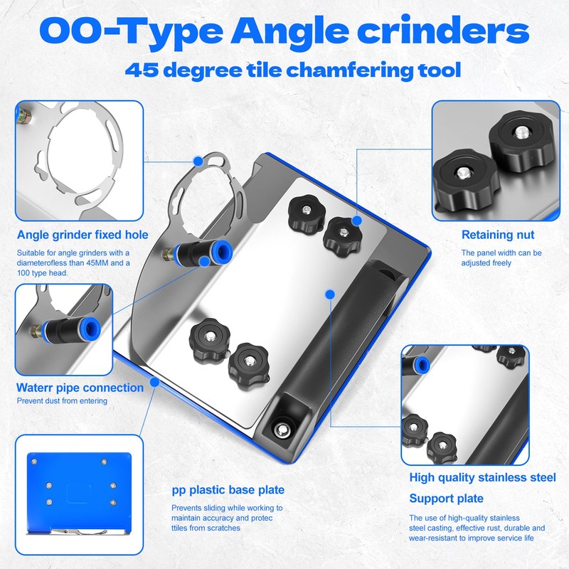 45° tile chamfering tool, Angle Grinder Stand For Tile 45°