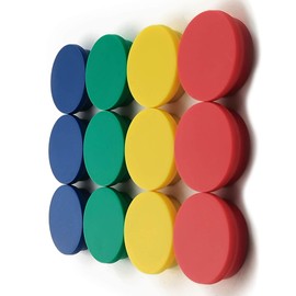 LYFUMAG Fridge Magnet Super Strong,12 Pack Heavy Duty Refrigerator Magnets for Whiteboard Classroom, Colorful Decorative Round Cute Magnets for Locker Home School Office
