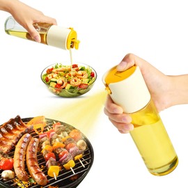 Oil Spray Dispenser Bottle for Kitchen - 2-in-1 Oil Dispenser and Oil Sprayer, 285ml Olive Oil Glass Bottle for Cooking, Baking, Grilling, Salad, and Barbecue, Versatile and Convenient Kitchen Gadget