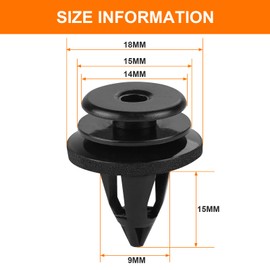 URAQT Auto Body Fastener, 50 Pcs Universal Car Rivet Clip Kit, Black Auto Bumper Fasteners Rivet Interior Trim Panel Retainers with Trim Removal Tool, Suitable for Bumpers/Fenders/Inner Doors