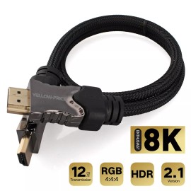 yellowprice HDMI 2.1 Cable [8K, 4K, HDCP 2.2, HDR, ARC, 48Gbps] with Braided Cord, 1.5 Feet