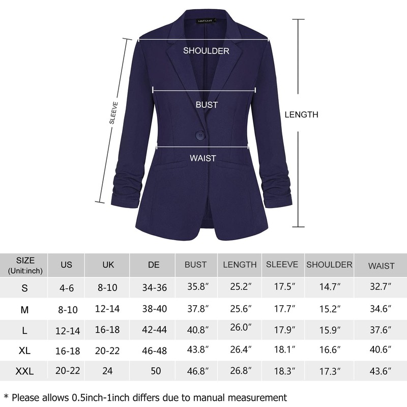 LADI TREND Womens Blazer Suit One Button Suit Notched Lapel