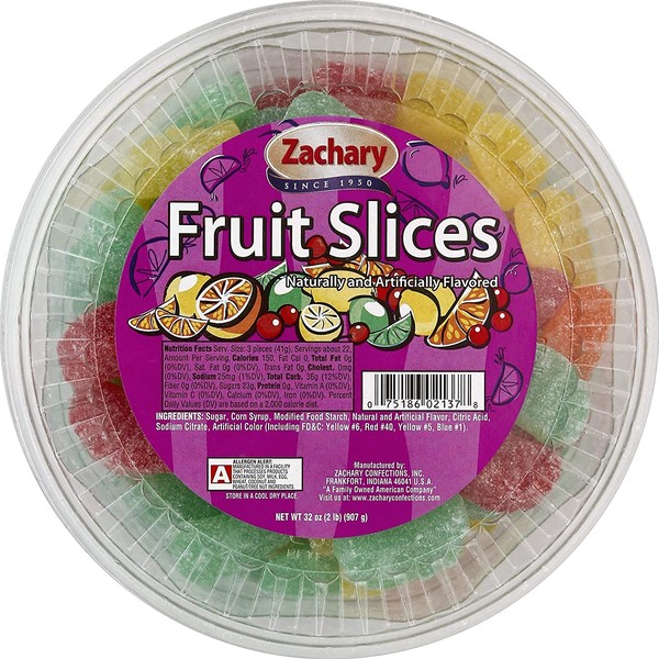 Zachary: Multi Colored/Coated In Sugar Fruit Slices, 32 oz