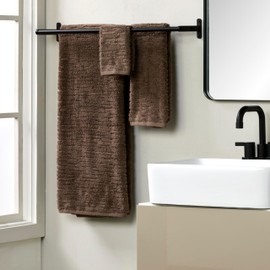 SKL Home Cloud Soft 6 Pc Towel Set for Bath & Gift, Mink Brown